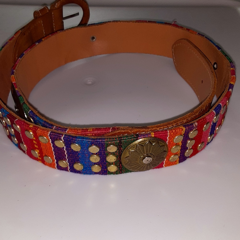 Express Vintage Western Leather Concho Belt